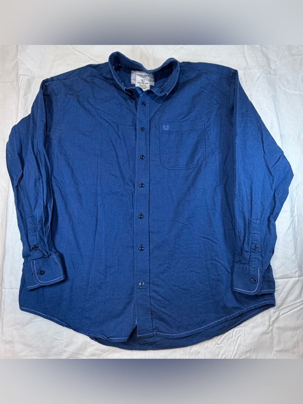 Panhandle Indigo Blue Western Men's Button-Up Shirt